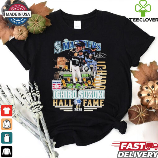 Official Ichiro Suzuki X Seattle Mariners MLB Hall Of Fame 2025 Signature T Shirts