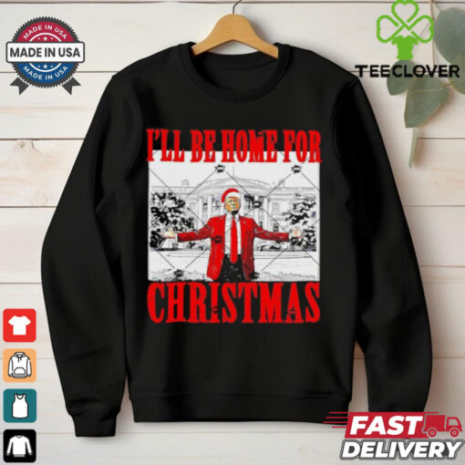 Official I’ll Be Home For Christmas PNG, Santa Trump Christmas shirt