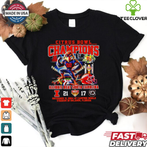 Official Illinois Fighting Illini Beat South Carolina Citrus Bowl Champions mascot Best Selling shirt