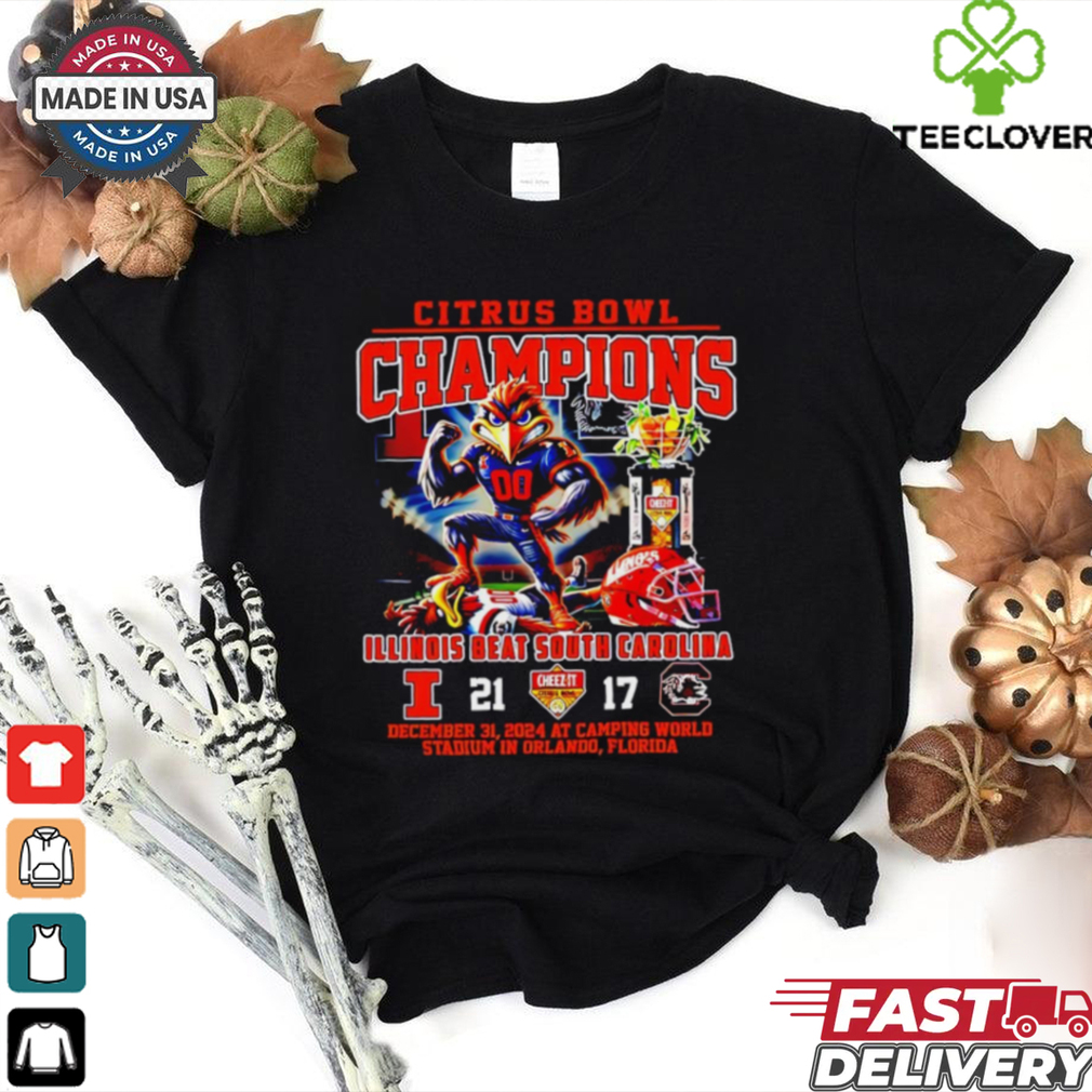 Official Illinois Fighting Illini Beat South Carolina Citrus Bowl Champions mascot Best Selling shirt Official Illinois Fighting Illini Beat South Carolina Citrus Bowl Champions mascot Best Selling shirt