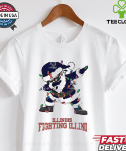 Official Illinois Fighting Illini Dabbing Santa Claus Ugly Christmas Light shirt