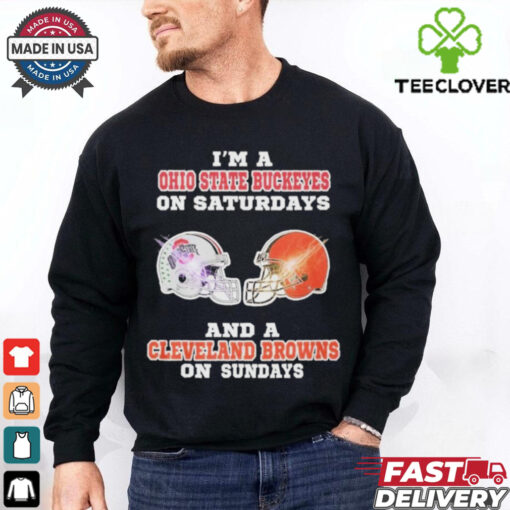 Official I’m A Ohio State Buckeye On Saturdays And A Cleveland Browns On Sundays Shirt