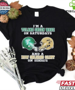 Official I’m A Tulane Green Wave On Saturdays And A New Orleans Saint On Sundays Shirt 1 Official I’m A Tulane Green Wave On Saturdays And A New Orleans Saint On Sundays Shirt
