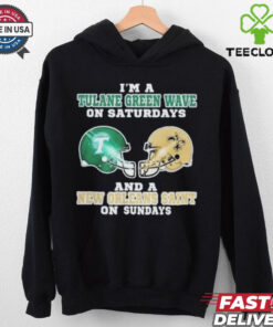 Official I’m A Tulane Green Wave On Saturdays And A New Orleans Saint On Sundays Shirt 2 Official I’m A Tulane Green Wave On Saturdays And A New Orleans Saint On Sundays Shirt