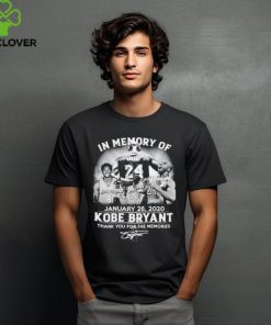 Official In Memory Of January 26 2020 Kobe Bryant Signature Thank You For The Memories T Shirt