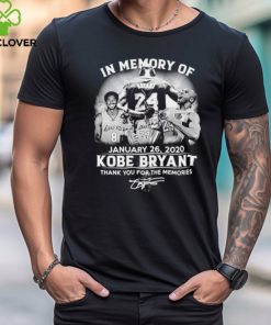 Official In Memory Of January 26 2020 Kobe Bryant Signature Thank You For The Memories T Shirt