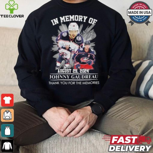 Official In Memory Of Johnny Gaudreau August 29, 2024 Thank You For The Memories Signature Shirt