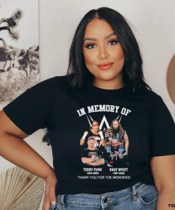 Official In Memory of Terry Funk Bray Wyatt thank You for the memories signatures shirt
