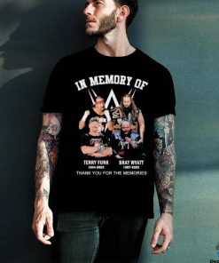 Official In Memory of Terry Funk Bray Wyatt thank You for the memories signatures shirt