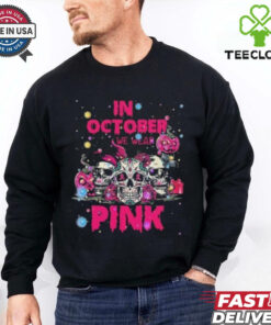 Official In October We Wear Pink Skull Breast Cancer 2024 T shirt