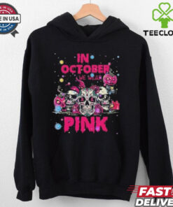 Official In October We Wear Pink Skull Breast Cancer 2024 T shirt