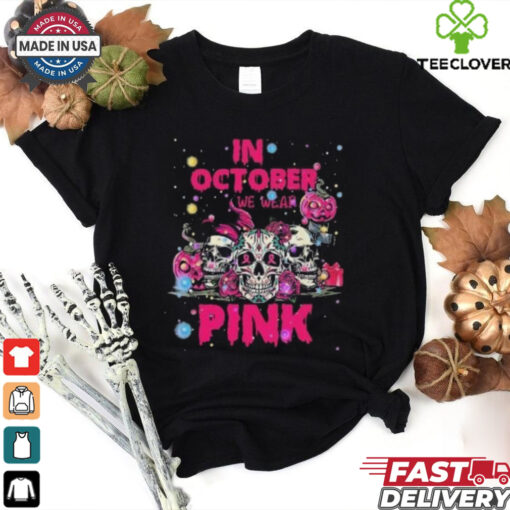 Official In October We Wear Pink Skull Breast Cancer 2024 T shirt