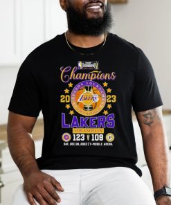 Official In Season Tournament Champions 2023 Los Angeles Lakers 123 109 Indiana Pacers Sat Dec 09 2023 T Mobile Arena T Shirt