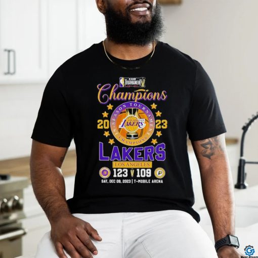 Official In Season Tournament Champions 2023 Los Angeles Lakers 123 109 Indiana Pacers Sat Dec 09 2023 T Mobile Arena T Shirt