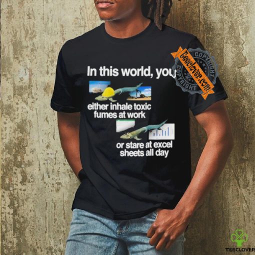 Official In This World You Either Inhale Toxic Fumes At Work Or Stare At Excel Sheets All Day T Shirt