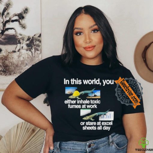 Official In This World You Either Inhale Toxic Fumes At Work Or Stare At Excel Sheets All Day T Shirt