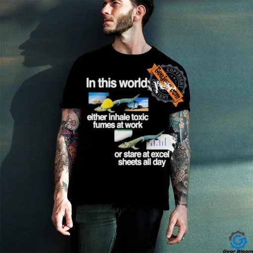 Official In This World You Either Inhale Toxic Fumes At Work Or Stare At Excel Sheets All Day T Shirt