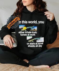 Official In This World You Either Inhale Toxic Fumes At Work Or Stare At Excel Sheets All Day T Shirt