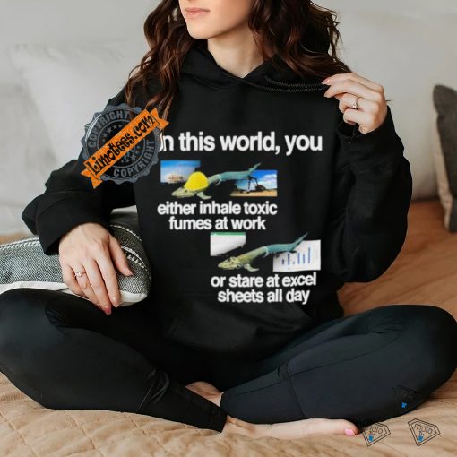 Official In This World You Either Inhale Toxic Fumes At Work Or Stare At Excel Sheets All Day T Shirt