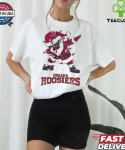 Official Indiana Hoosiers Dabbing Santa Claus Ugly Christmas Light shirt