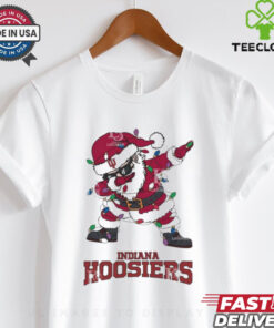 Official Indiana Hoosiers Dabbing Santa Claus Ugly Christmas Light shirt