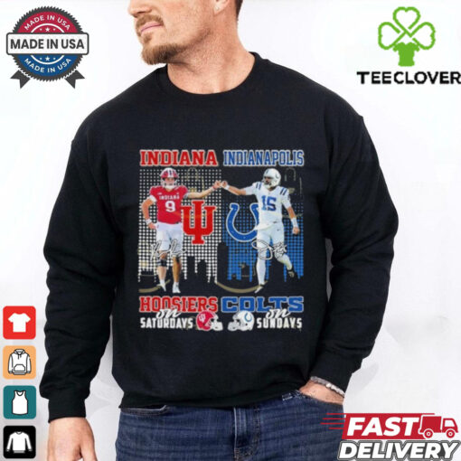 Official Indiana Hoosiers On Sundays Indianapolis Colts On Sundays Signature Shirt