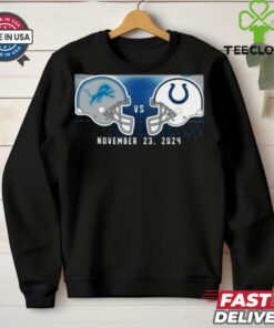Official Indianapolis Colts vs. Detroit Lions November 23, 2024 Kickoff Game Helmet Shirt