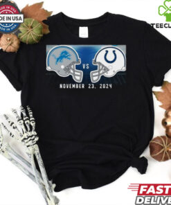 Official Indianapolis Colts vs. Detroit Lions November 23, 2024 Kickoff Game Helmet Shirt