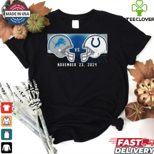 Official Indianapolis Colts vs. Detroit Lions November 23, 2024 Kickoff Game Helmet Shirt
