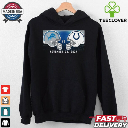 Official Indianapolis Colts vs. Detroit Lions November 23, 2024 Kickoff Game Helmet Shirt