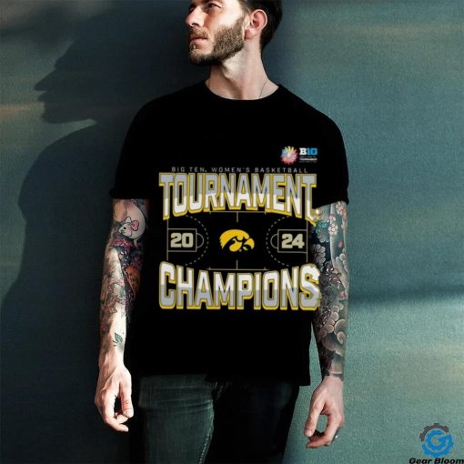 Official Iowa Hawkeyes 2024 Big Ten Women’s Basketball Conference Tournament Champions Three Pointer T Shirt