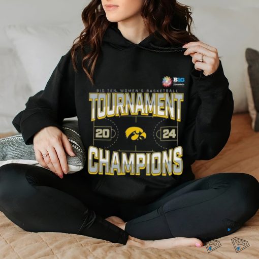 Official Iowa Hawkeyes 2024 Big Ten Women’s Basketball Conference Tournament Champions Three Pointer T Shirt