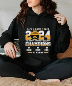 Official Iowa Hawkeyes Back To Back To Back 2024 Big Women’s Basketball Tournament Champions 2022 2023 2024 Go Hawks Shirt 2 Official Iowa Hawkeyes Back To Back To Back 2024 Big Women’s Basketball Tournament Champions 2022 2023 2024 Go Hawks Shirt