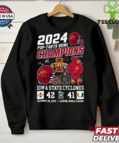 Official Iowa State Football Pop Tars Bowl Champions For Fans T-shirt featuring a vibrant design that celebrates the team’s victory in the Pop Tars Bowl. Show your support and pride for Iowa State with this fun, championship-inspired apparel made for true fans.