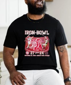 Official Iron Bowl Alabama Crimson Tide 27 24 Auburn Tigers November 25 2023 Jordan Hare Stadium T Shirt