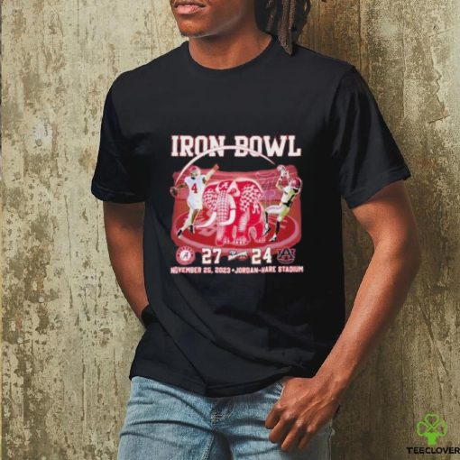 Official Iron Bowl Alabama Crimson Tide 27 24 Auburn Tigers November 25 2023 Jordan Hare Stadium T Shirt