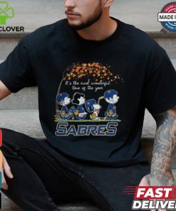 Official It’s The Most Wonderful Time Of The Year Peanuts Characters x Buffalo Sabres Shirt