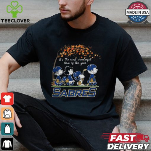 Official It’s The Most Wonderful Time Of The Year Peanuts Characters x Buffalo Sabres Shirt