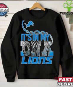 The **Official It’s in My DNA Lions Fingerprint Shirt** features a unique design with a fingerprint pattern incorporating the Detroit Lions logo, symbolizing deep-rooted team pride. A perfect shirt for fans to show their unwavering loyalty and connection to the Lions!