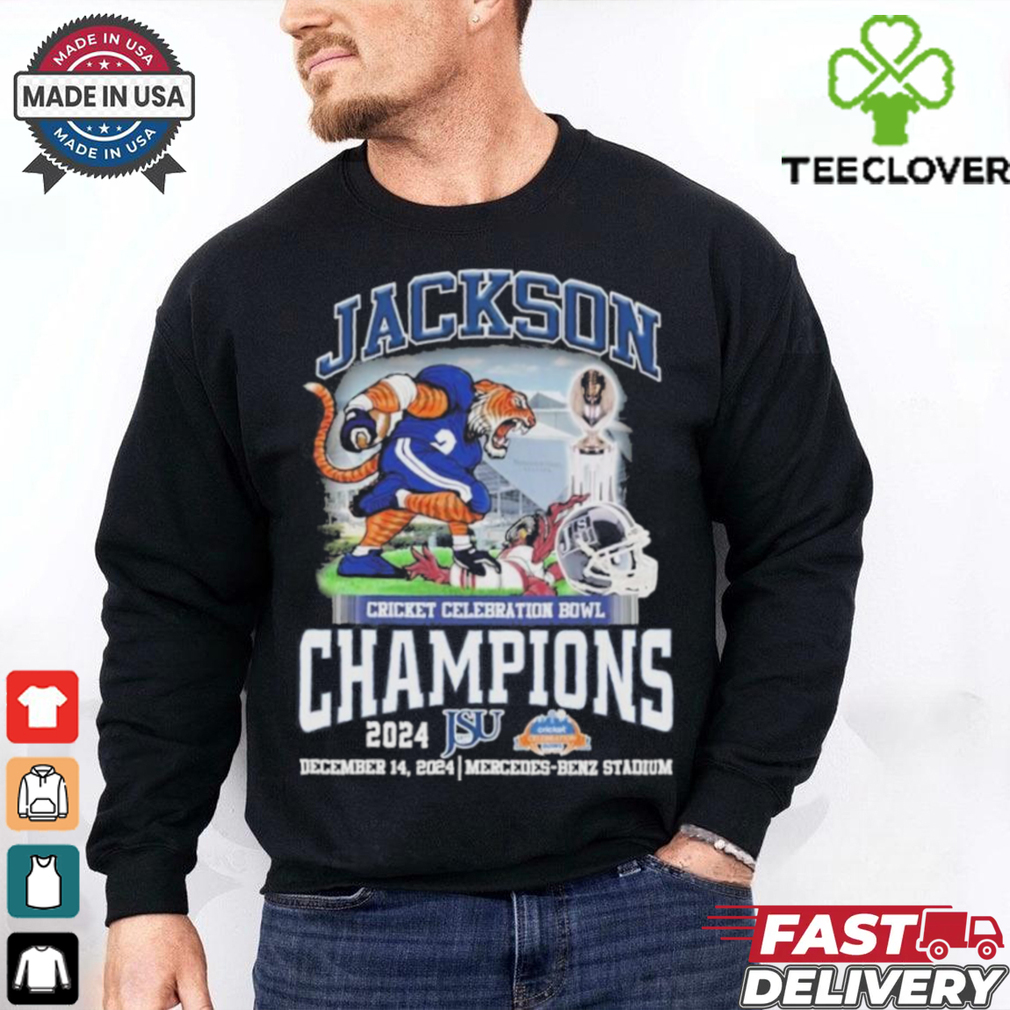 Official Jackson State Tigers Mascot 2024 Cricket Celebration Bowl Champions T shirt Official Jackson State Tigers Mascot 2024 Cricket Celebration Bowl Champions T shirt