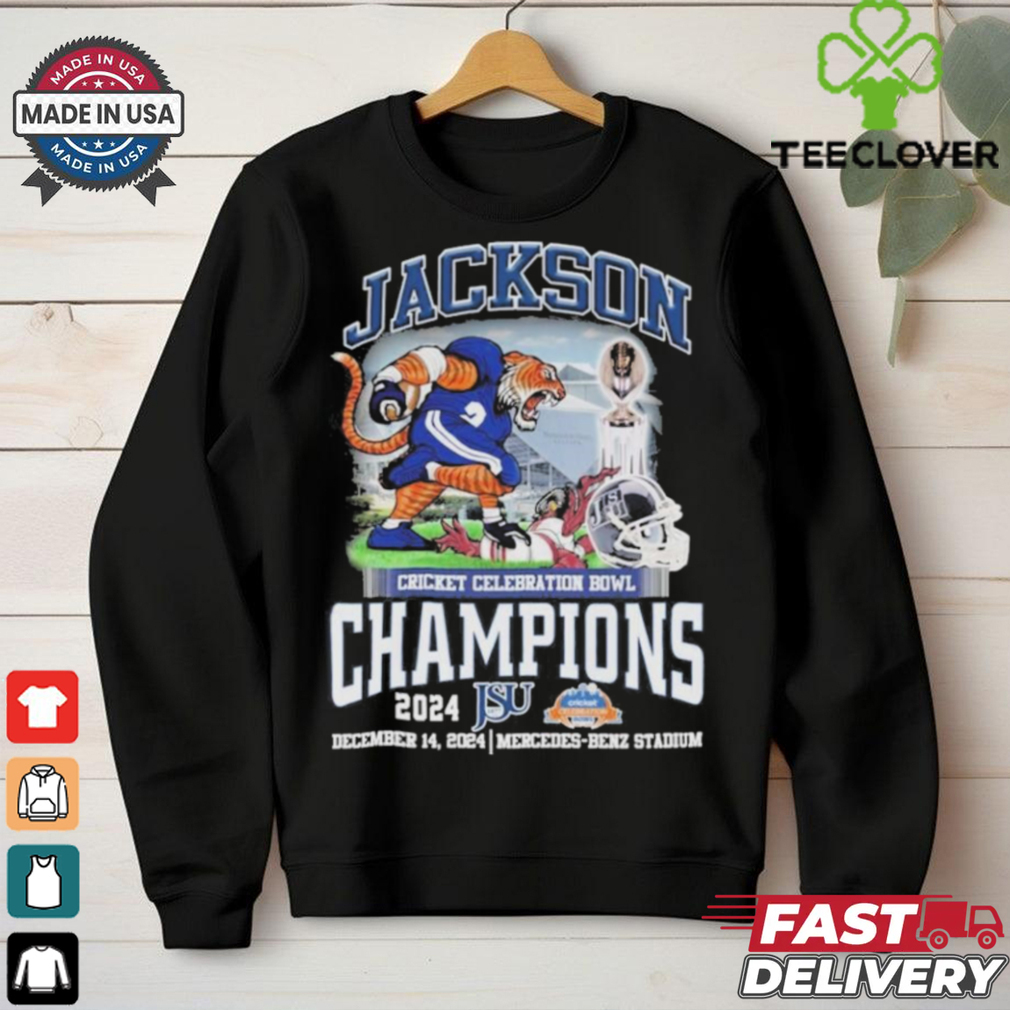 Official Jackson State Tigers Mascot 2024 Cricket Celebration Bowl Champions T shirt Official Jackson State Tigers Mascot 2024 Cricket Celebration Bowl Champions T shirt