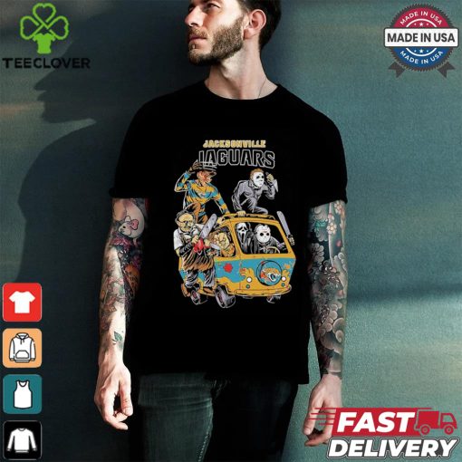 Official Jacksonville Jaguars NFL Horror Characters Movie Hippie Halloween Shirt