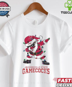 Official Jacksonville State Gamecocks Dabbing Santa Claus Ugly Christmas Light shirt