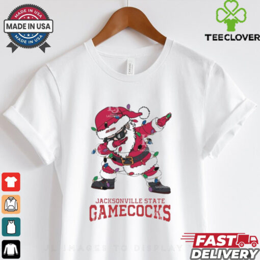 Official Jacksonville State Gamecocks Dabbing Santa Claus Ugly Christmas Light shirt