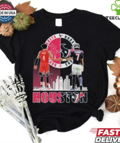 Official Jalen Green C. J. Stroud Houston Rockets Houston Texans Skyline Signature T shirts