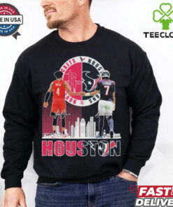 Official Jalen Green C. J. Stroud Houston Rockets Houston Texans Skyline Signature T shirts