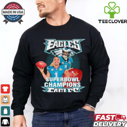 Official Jalen Hurts Philadelphia Eagles Lix Super Bowl Champions T Shirt