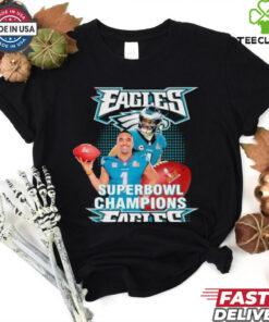 Official Jalen Hurts Philadelphia Eagles Lix Super Bowl Champions T Shirt