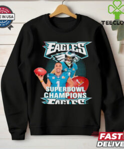 Official Jalen Hurts Philadelphia Eagles Lix Super Bowl Champions T Shirt