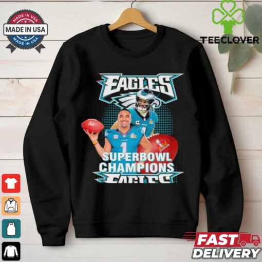 Official Jalen Hurts Philadelphia Eagles Lix Super Bowl Champions T Shirt